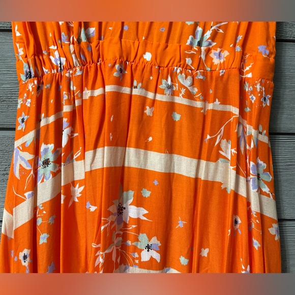 NWT Maaji Orange Floral Flowering Secret Cinched Maxi  Dress Sz Small - Picture 14 of 16